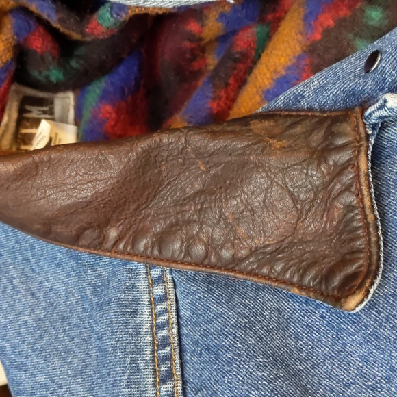Vintage International Denim Jacket Men's XL Removable Vest 90s Southwest Aztec - Picture 11 of 16
